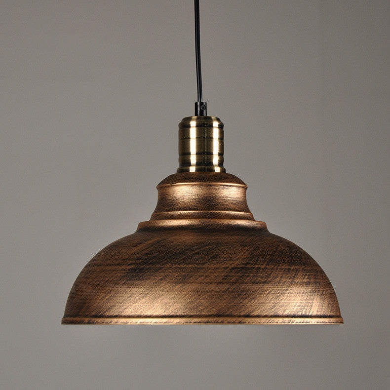 Black Metal Barn Pendant Light / White / 30cm