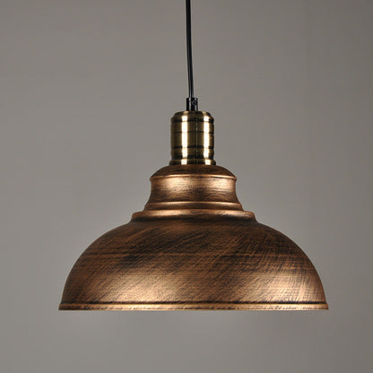 Black Metal Barn Pendant Light / White / 30cm