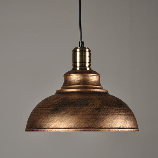 Black Metal Barn Pendant Light / White / 30cm