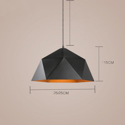 Nordic Geometric Iron Pendant Light / Black 25CM