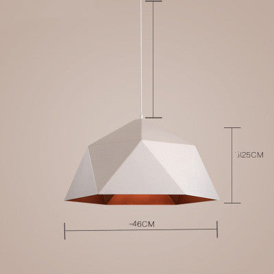 Nordic Geometric Iron Pendant Light / White 25CM