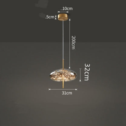 Amber or Smoke Glass LED Pendant Light