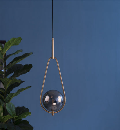 Gold Glass Globe Pendant Light