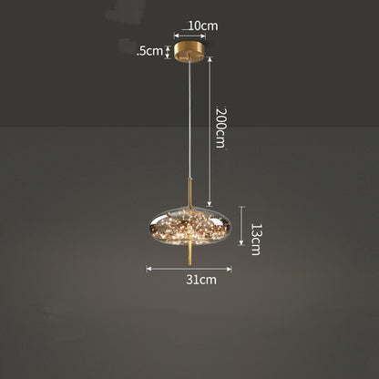 Amber or Smoke Glass LED Pendant Light / Amber / A