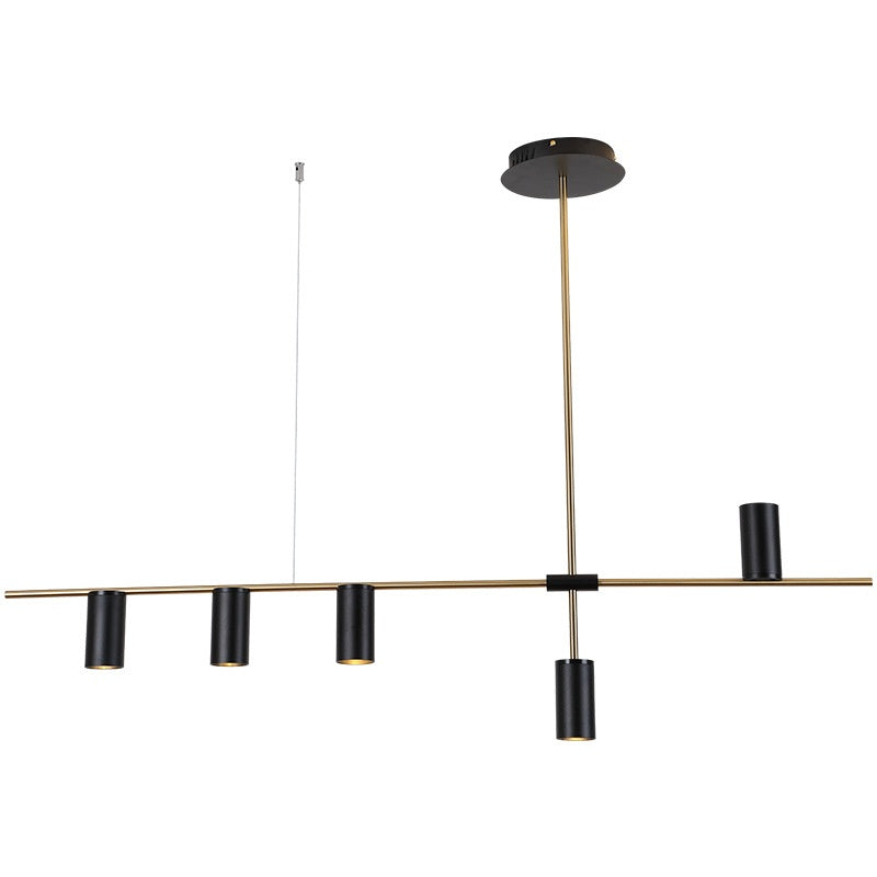Three-Light Retractable Nordic Chandelier / Warm Light / 3 Head Black