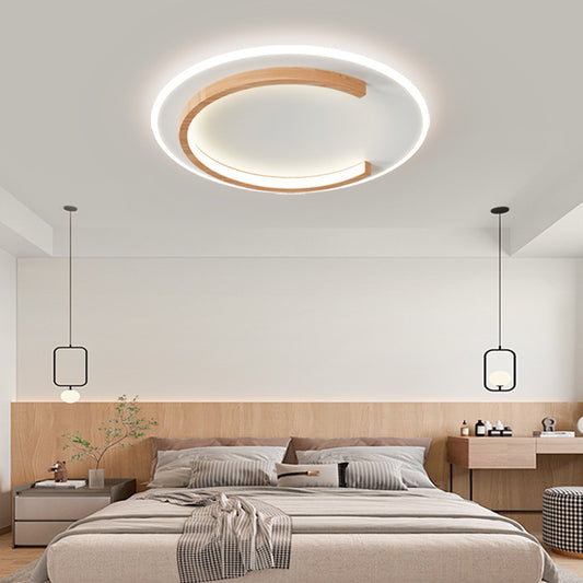 50cm Wood Round LED Ceiling Light / White light / A
