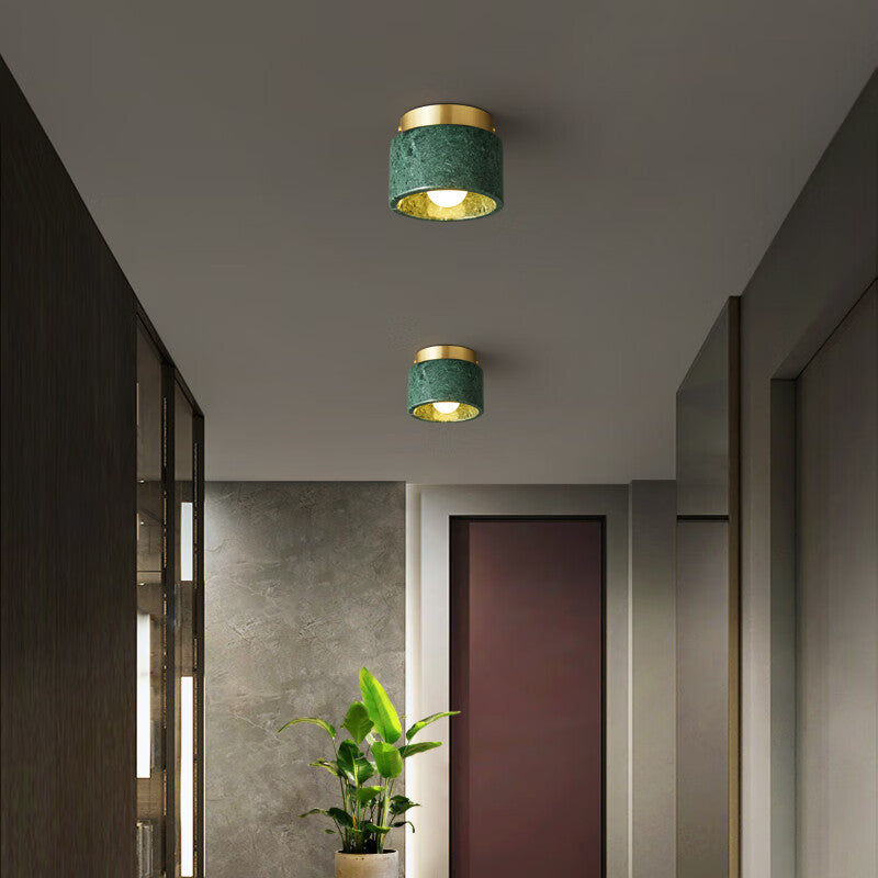 Marble Hallway LED Ceiling Light / Green Marble / Warm Light 3000K