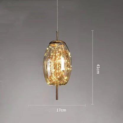 Amber or Smoke Glass LED Pendant Light