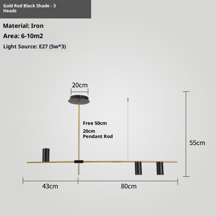 Three-Light Retractable Nordic Chandelier
