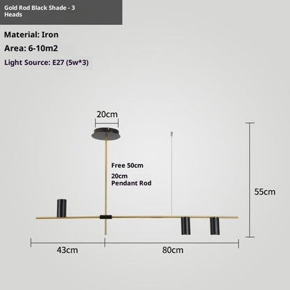 Three-Light Retractable Nordic Chandelier