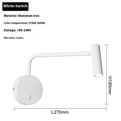 3W High-CRI LED Reading Wall Light / 4000K / Copper color With switch
