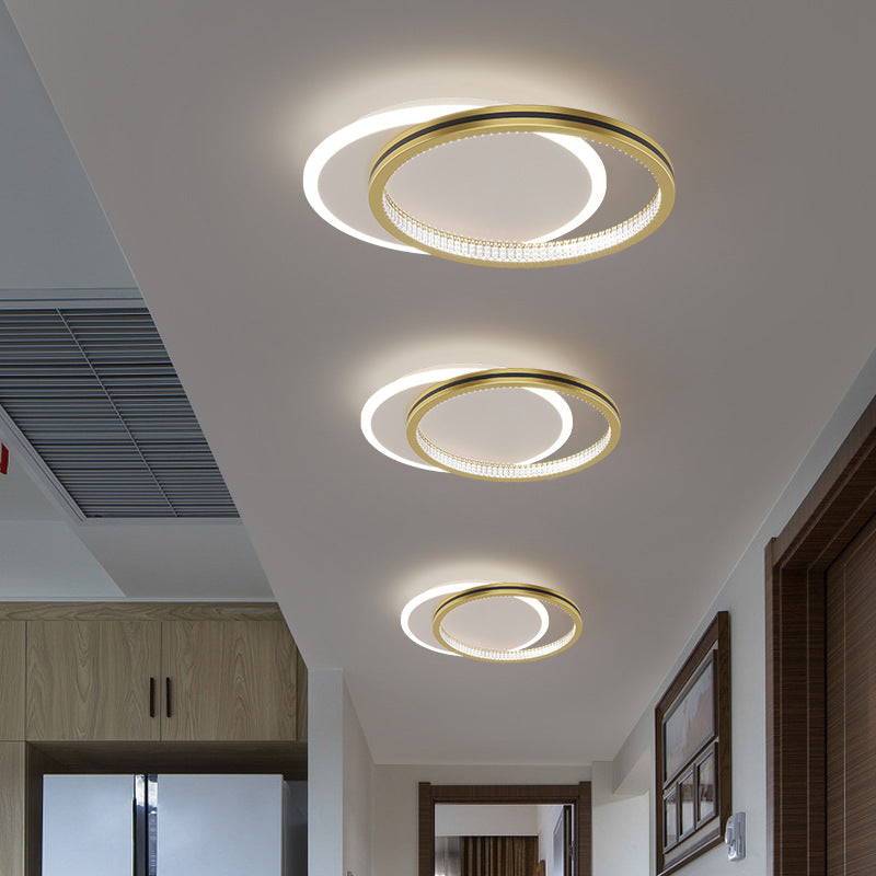 Tri-Colour LED Hallway Ceiling Light / Golden Circle / Three Colors