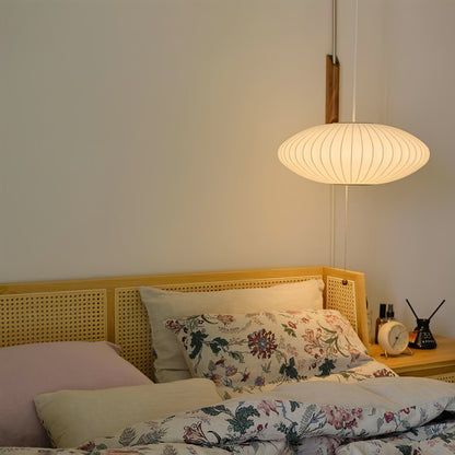 Adjustable Walnut Bubble Wall Light / ∅ 11.8″ x H 11″ / Dia 30cm x H 28cm / White & Walnut / UK Plug