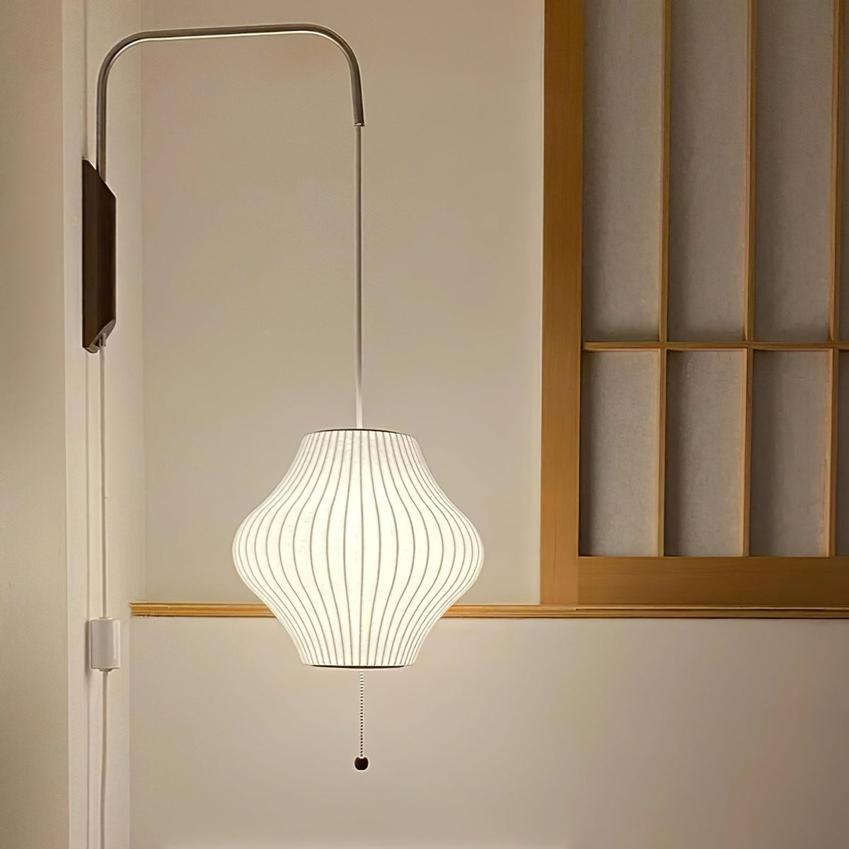 Adjustable Walnut Bubble Wall Light / ∅ 10″ x H 14.2″ / Dia 26cm x H 36cm / White & Walnut / EU Plug