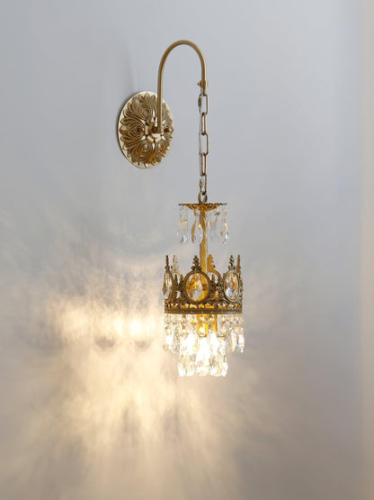 Crystal Arch Copper Wall Light