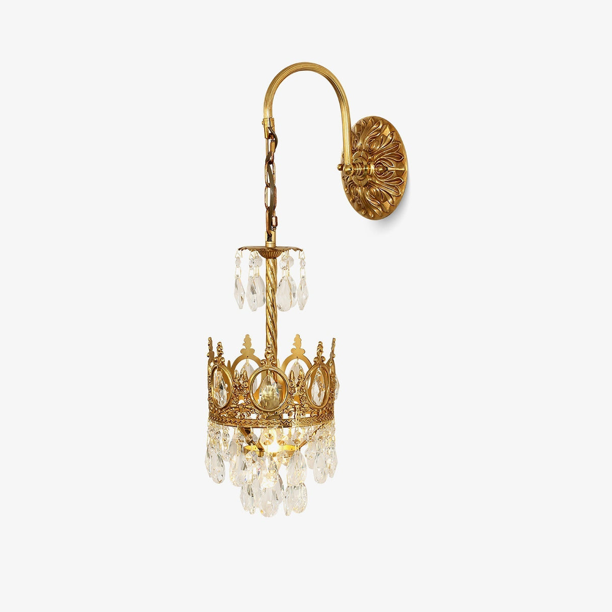 Crystal Arch Copper Wall Light