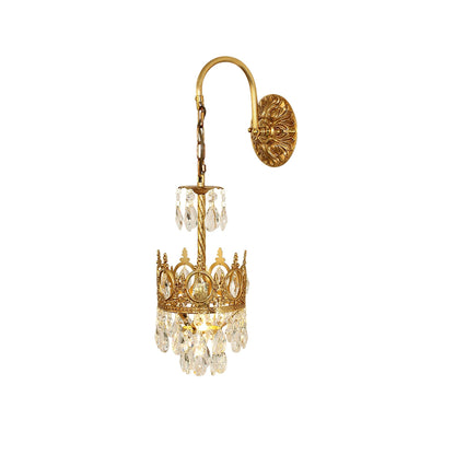 Crystal Arch Copper Wall Light
