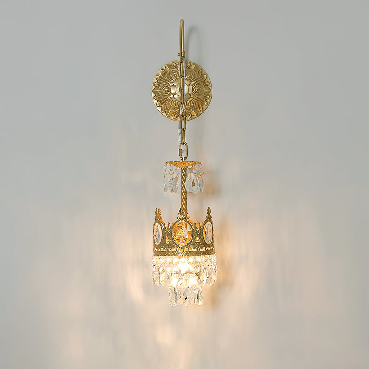 Crystal Arch Copper Wall Light