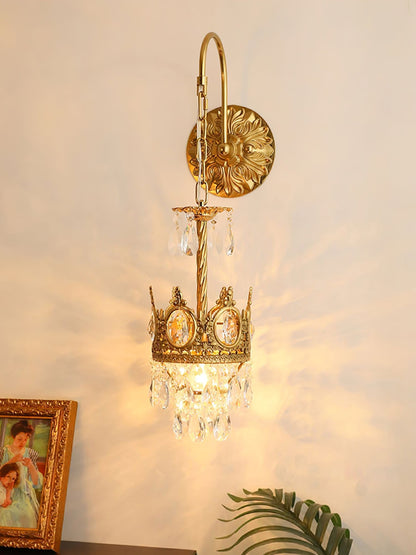 Crystal Arch Copper Wall Light