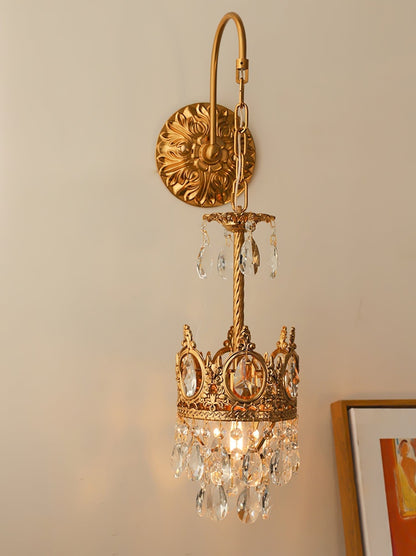 Crystal Arch Copper Wall Light