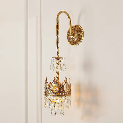 Crystal Arch Copper Wall Light