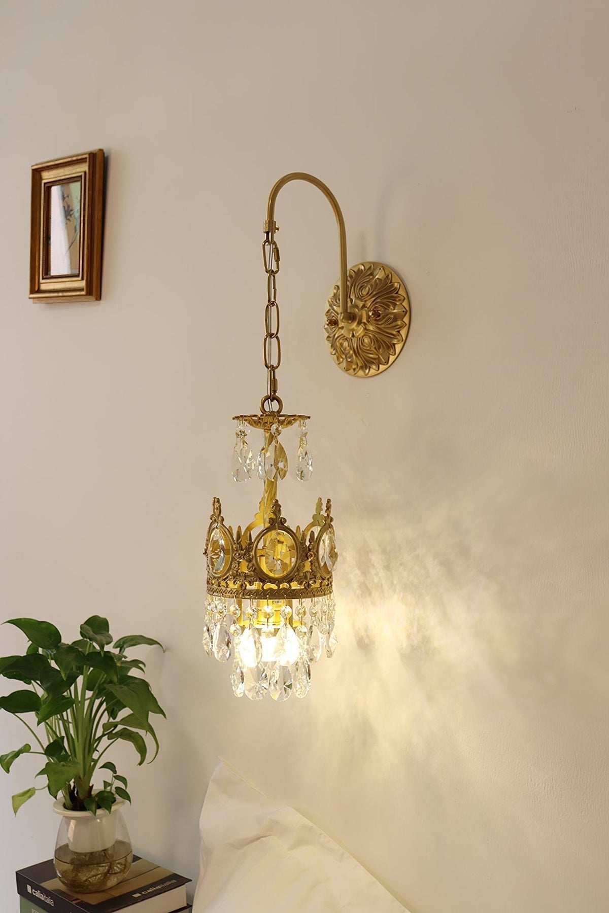 Crystal Arch Copper Wall Light