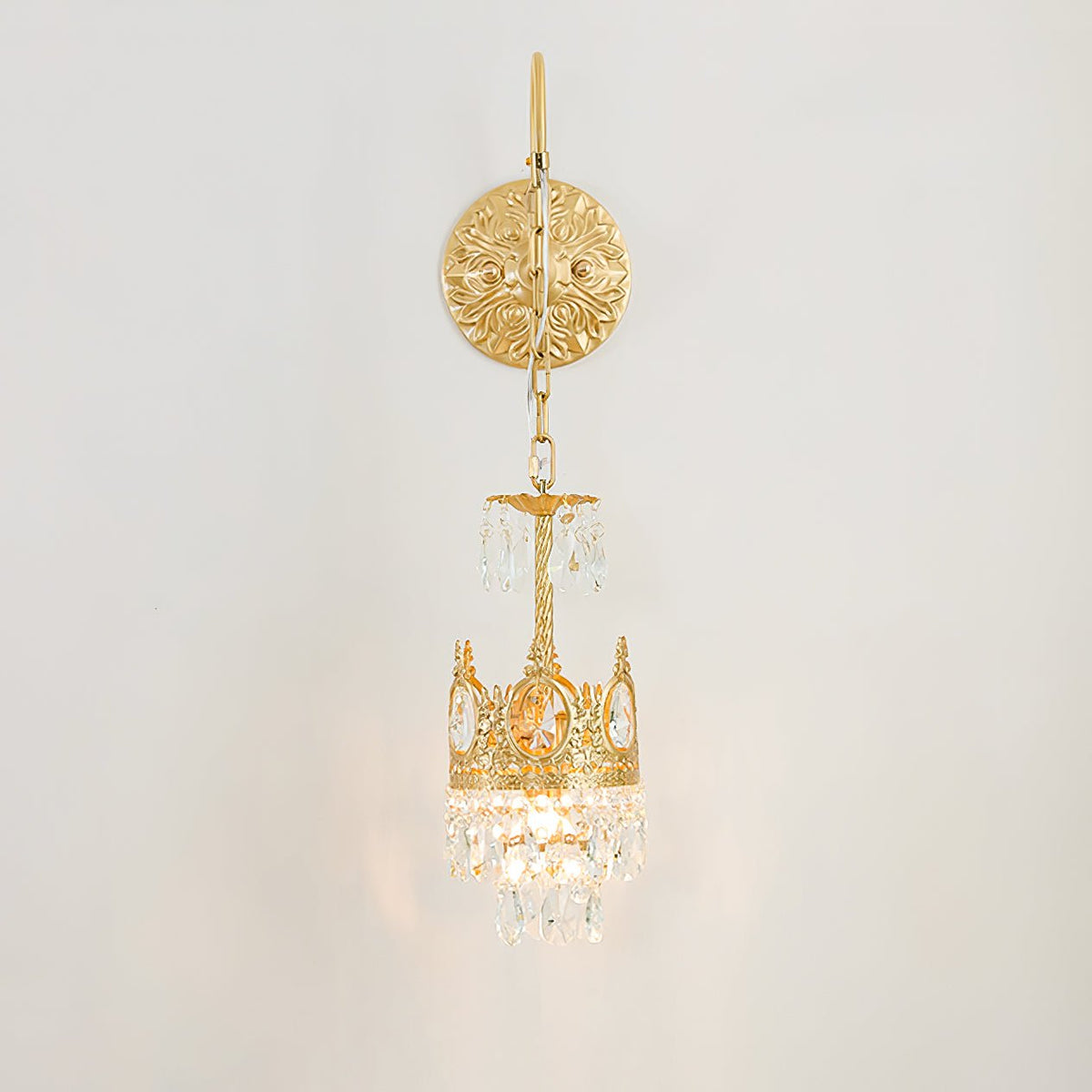 Crystal Arch Copper Wall Light