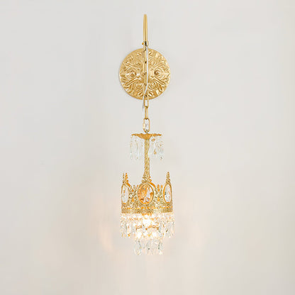 Crystal Arch Copper Wall Light