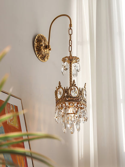 Crystal Arch Copper Wall Light