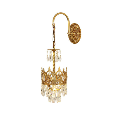 Crystal Arch Copper Wall Light