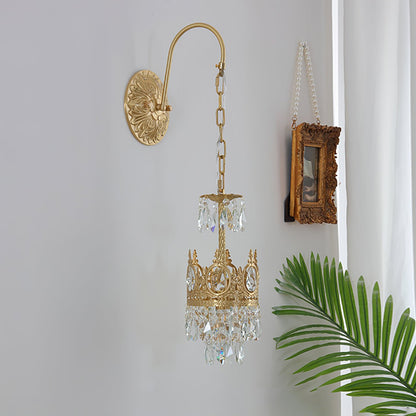 Crystal Arch Copper Wall Light