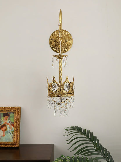 Crystal Arch Copper Wall Light