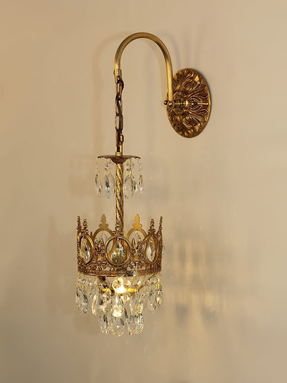 Crystal Arch Copper Wall Light