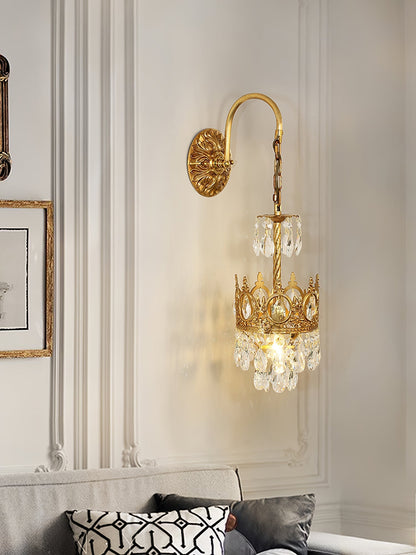 Crystal Arch Copper Wall Light