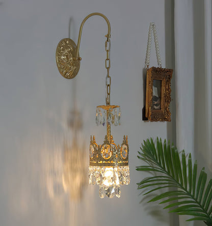 Crystal Arch Copper Wall Light