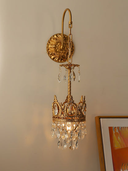 Crystal Arch Copper Wall Light
