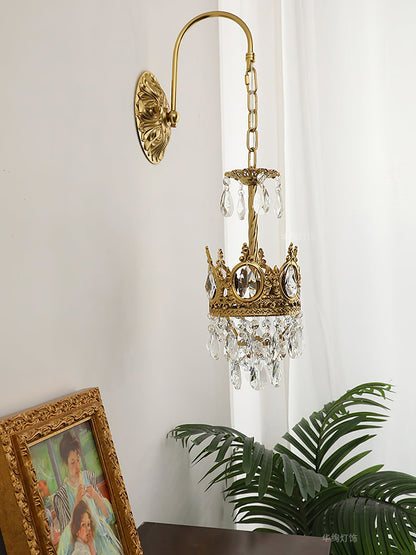 Crystal Arch Copper Wall Light