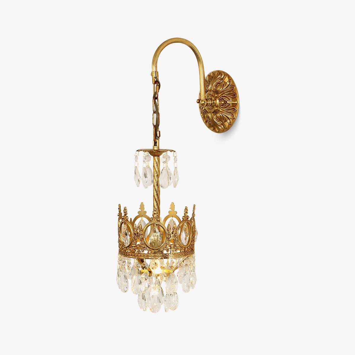 Crystal Arch Copper Wall Light / ∅ 6.3″ x H 24.4″ / Dia 16cm x H 62cm / Copper & Clear crystal