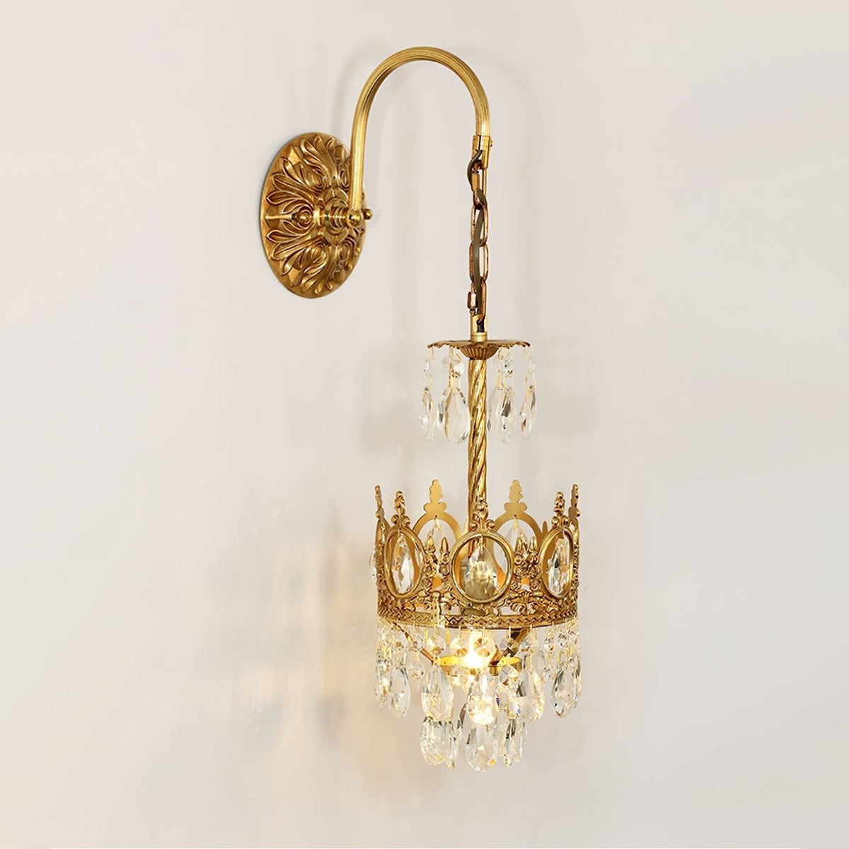 Crystal Arch Copper Wall Light