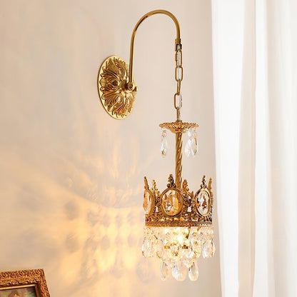 Crystal Arch Copper Wall Light