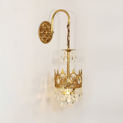 Crystal Arch Copper Wall Light