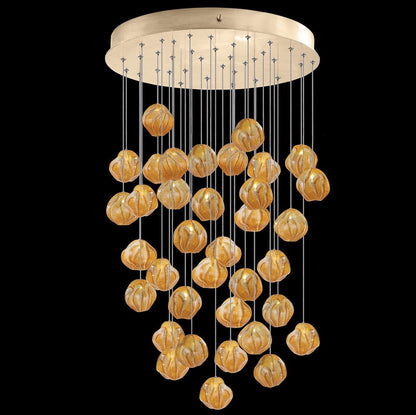 34-Inch Hand-Blown Glass Round Pendant