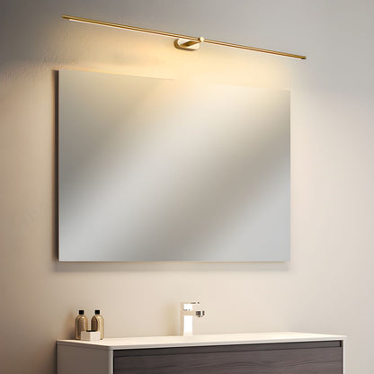 Linear Integrated LED Vanity Wall Light / ∅ 27″ x H 2″ / Gold & Warm Light / Set Of 2