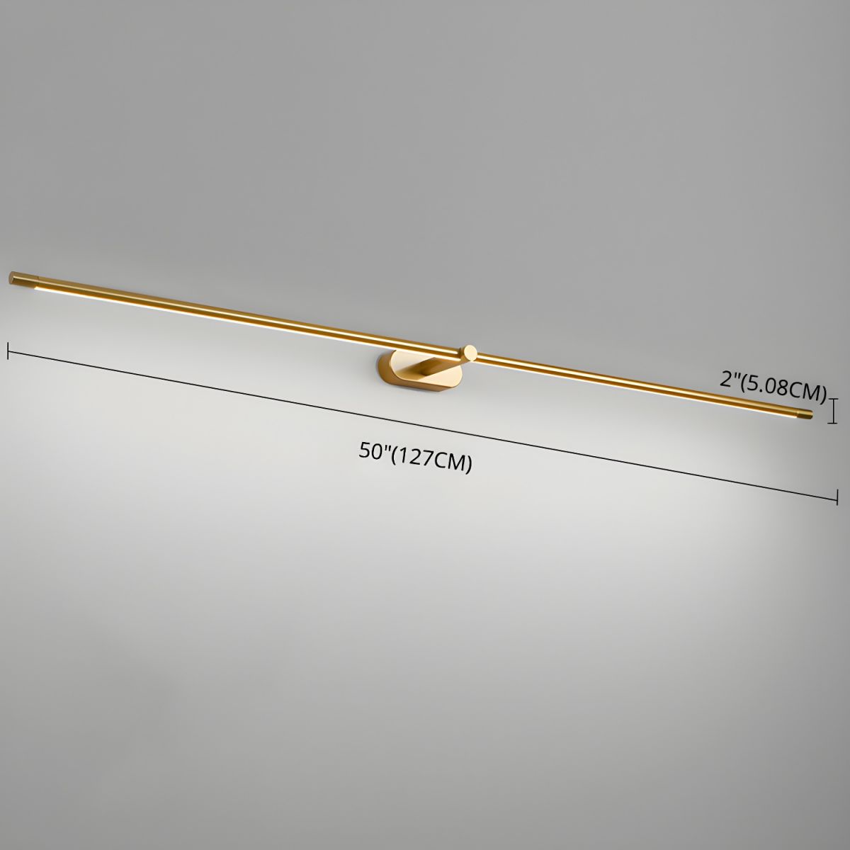 Linear Integrated LED Vanity Wall Light / ∅ 50″ x H 2″ / Black & Warm Light / Set Of 2