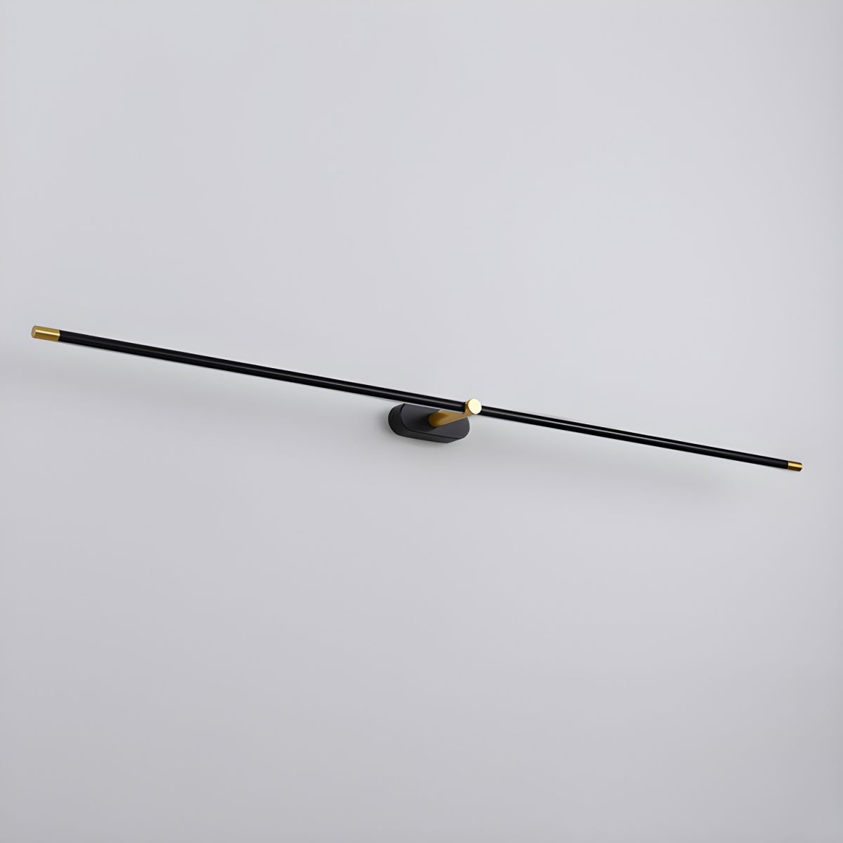 Linear Integrated LED Vanity Wall Light / ∅ 50″ x H 2″ / Black & Warm Light / Single
