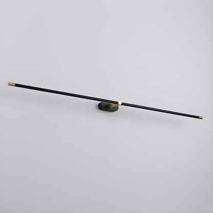 Linear Integrated LED Vanity Wall Light / ∅ 50″ x H 2″ / Black & Warm Light / Single