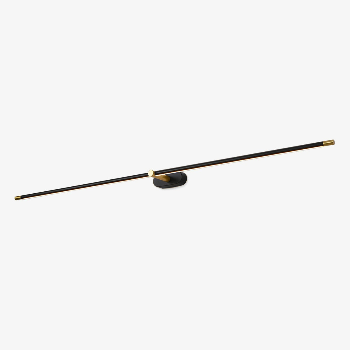 Linear Integrated LED Vanity Wall Light / ∅ 27″ x H 2″ / Black & Warm Light / Single