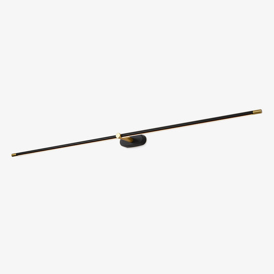 Linear Integrated LED Vanity Wall Light / ∅ 27″ x H 2″ / Black & Warm Light / Single