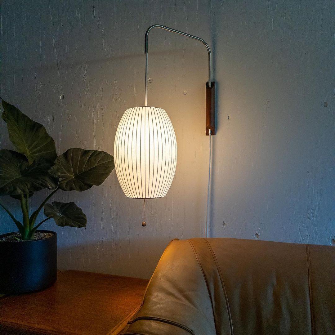 Adjustable Walnut Bubble Wall Light / ∅ 11.8″ x H 11.8″ / Dia 30cm x H 30cm / White & Walnut / EU Plug