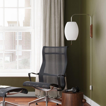 Adjustable Walnut Bubble Wall Light / ∅ 15.7″ x H 8.6″ / Dia 40cm x H 22cm / White & Walnut / EU Plug
